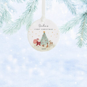 Baby’s First Christmas Decoration – Personalized Keepsake Ceramic Ornament