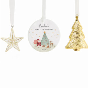 Baby’s First Christmas Decoration – Personalized Keepsake Ceramic Ornament