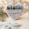 Engaged Ornament – Mountain Design, Personalized First Christmas Gift for Couples
