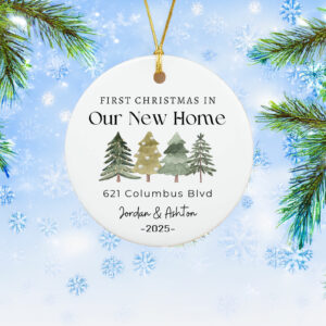 First Christmas in Our New Home Ornament – Personalized 2025 New Home Keepsake