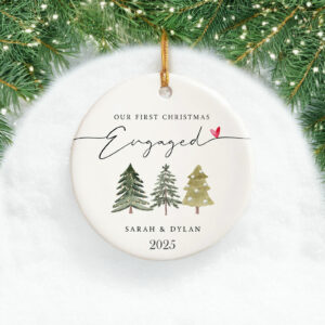 Our First Christmas Engaged Ornament – Personalized Engagement Keepsake
