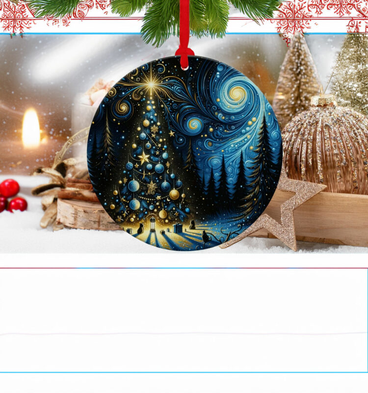 Starry Night Christmas Ornament – Elegant Holiday Decoration & Heirloom Keepsake