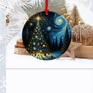 Starry Night Christmas Ornament – Elegant Holiday Decoration & Heirloom Keepsake