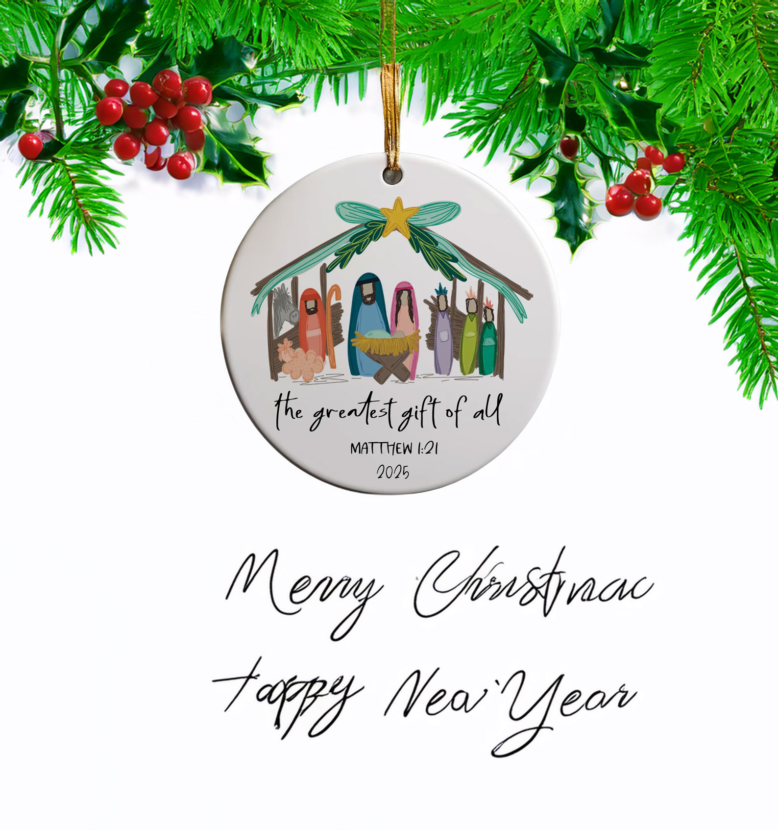 The Greatest Gift of All Nativity Christmas Ornament