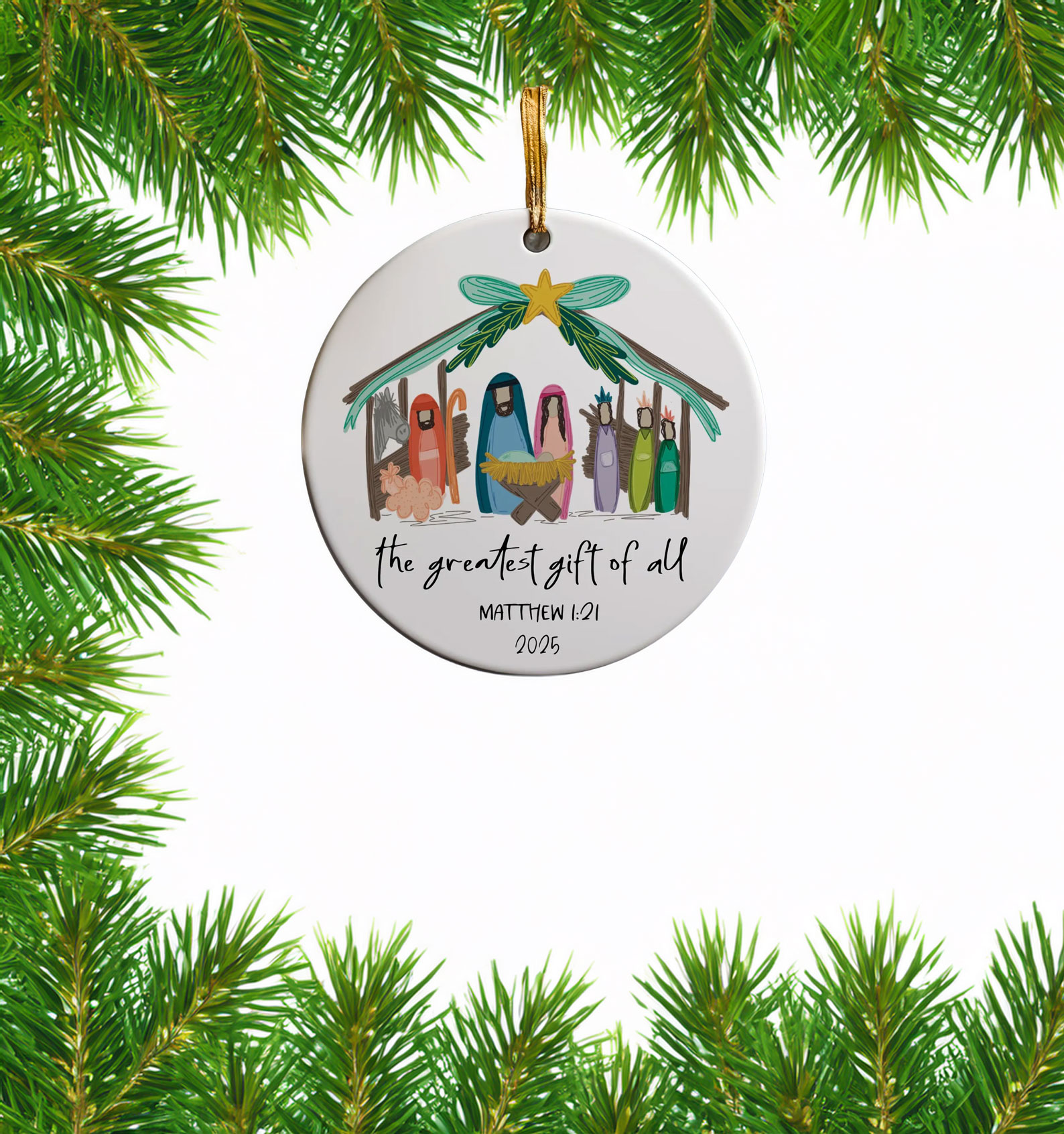 The Greatest Gift of All Nativity Christmas Ornament