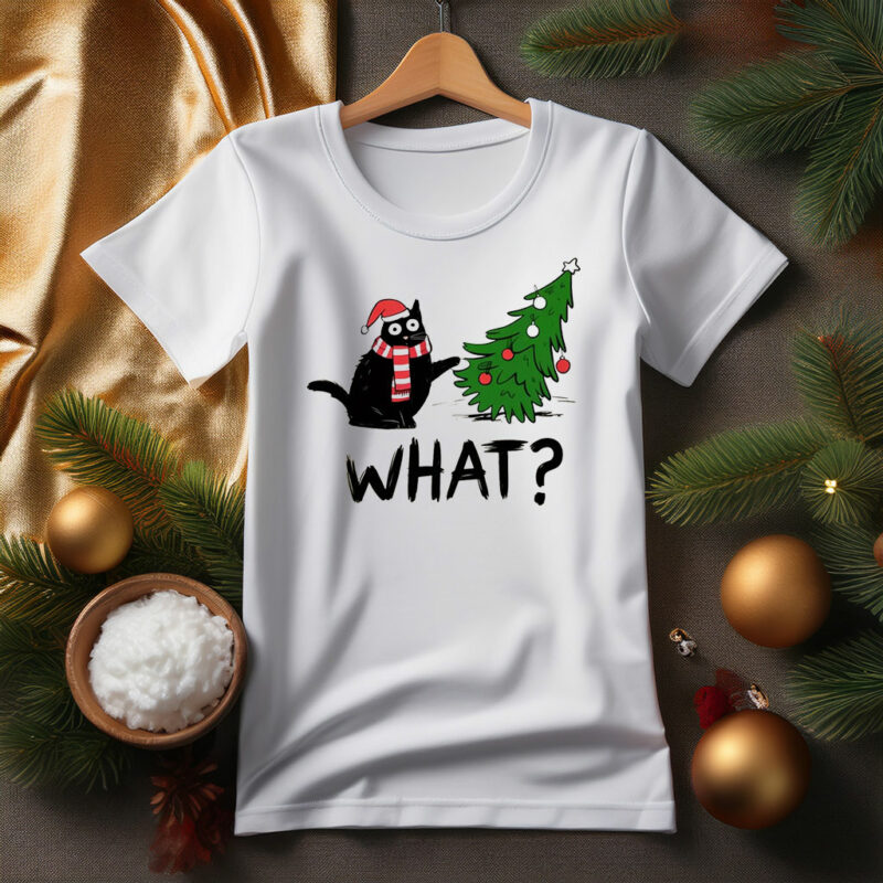 Cat What? Christmas T-Shirt