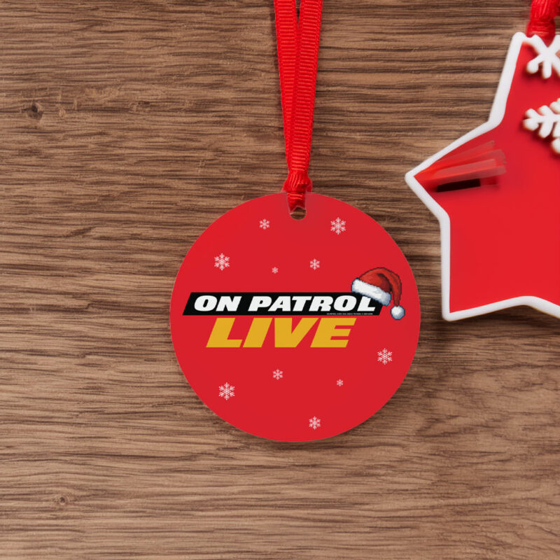On Patrol Live Holiday Logo Red Ornament