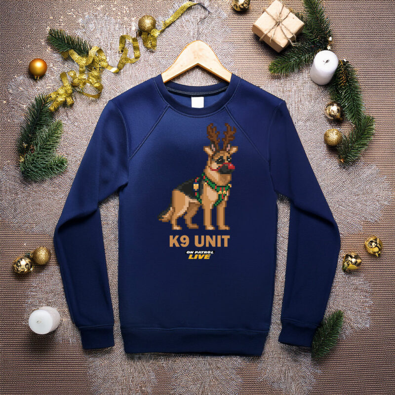 On Patrol Live K9 Unit Fleece Holiday Sweatshirt