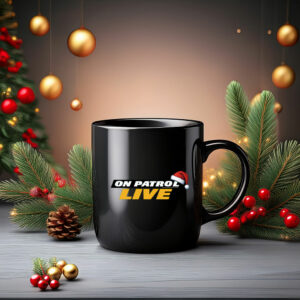 On Patrol Live Logo Santa Clause Hat Mug