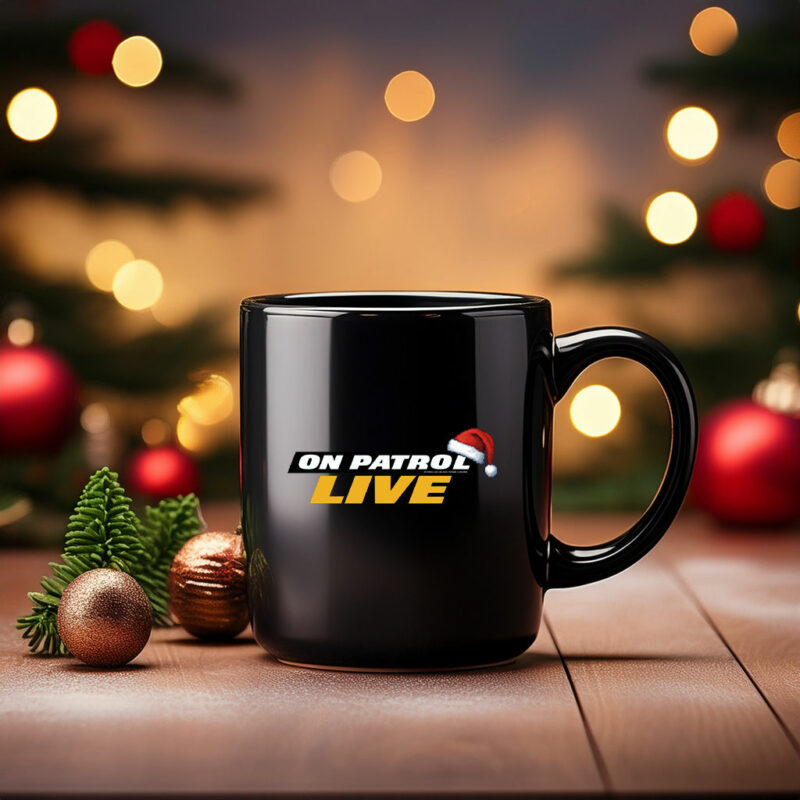 On Patrol Live Logo Santa Clause Hat Mug