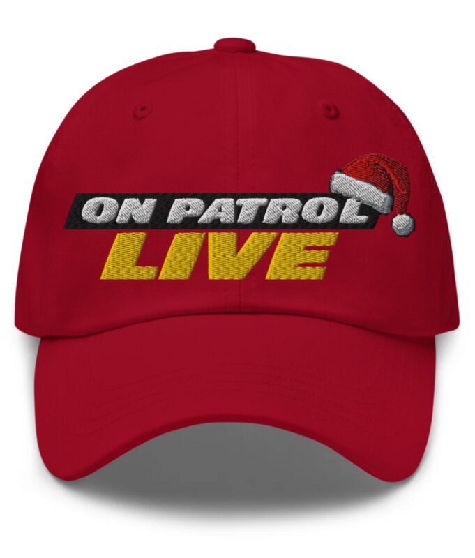 On Patrol Live Logo Santa Clause Hat