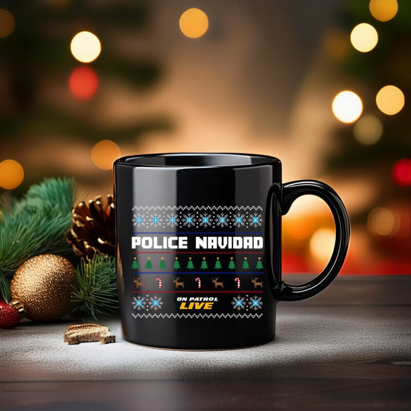 On Patrol Live Police Navidad Santa Claus Hat Mug