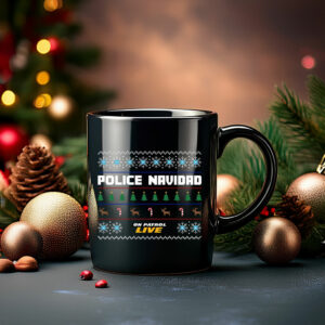 On Patrol Live Police Navidad Santa Claus Hat Mug