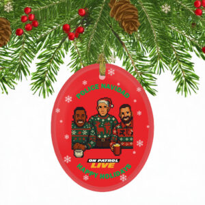 On Patrol Live Police Navidad with Hosts Red Ornament