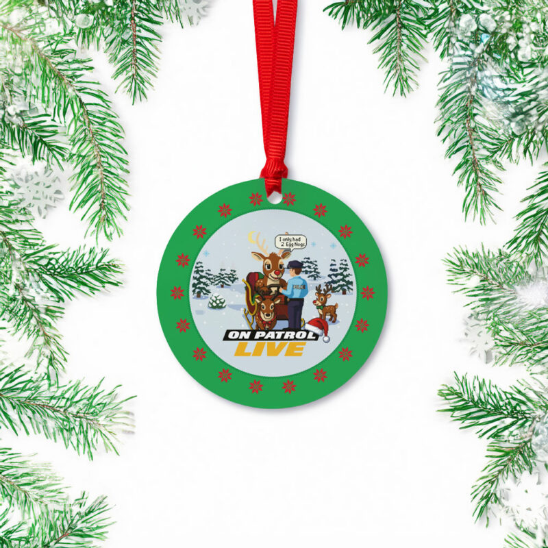 On Patrol Live Reindeer Field Sobriety Test Ornament