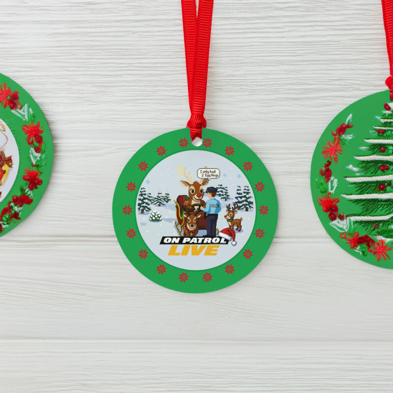 On Patrol Live Reindeer Field Sobriety Test Ornament