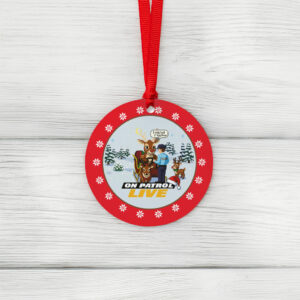 On Patrol Live Reindeer Field Sobriety Test Red Ornament