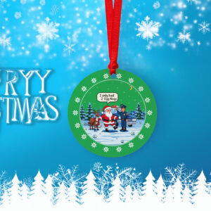 On Patrol Live Santa's Field Sobriety Test Green Ornament