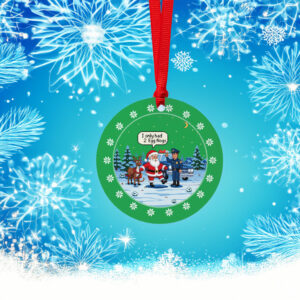 On Patrol Live Santa's Field Sobriety Test Green Ornament