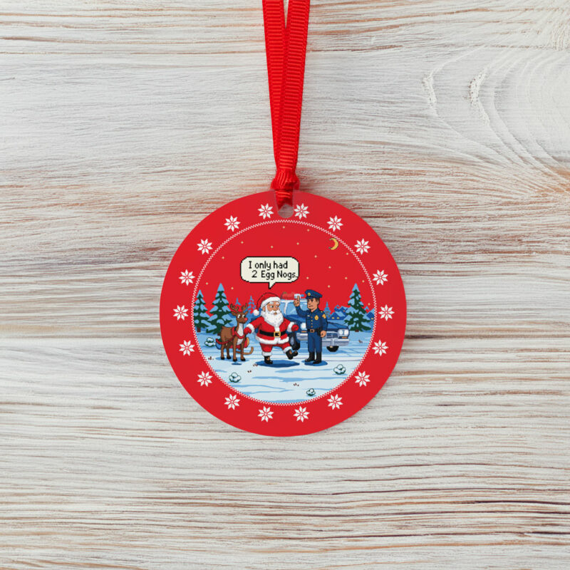 On Patrol Live Santa's Field Sobriety Test Red Ornament