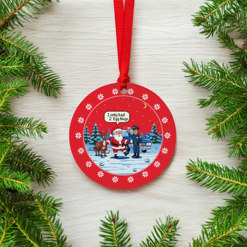 On Patrol Live Santa's Field Sobriety Test Red Ornament