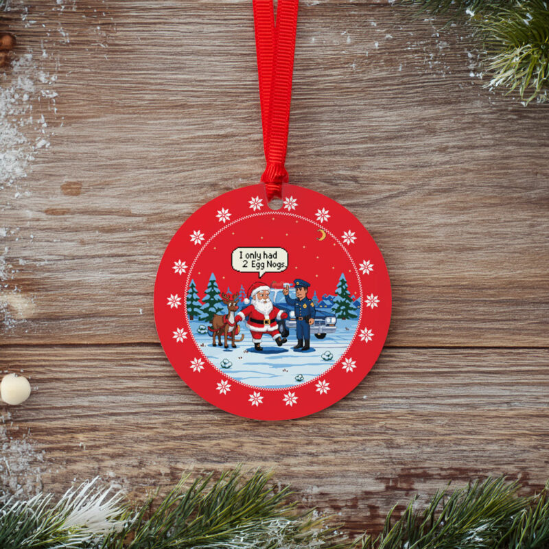 On Patrol Live Santa's Field Sobriety Test Red Ornament