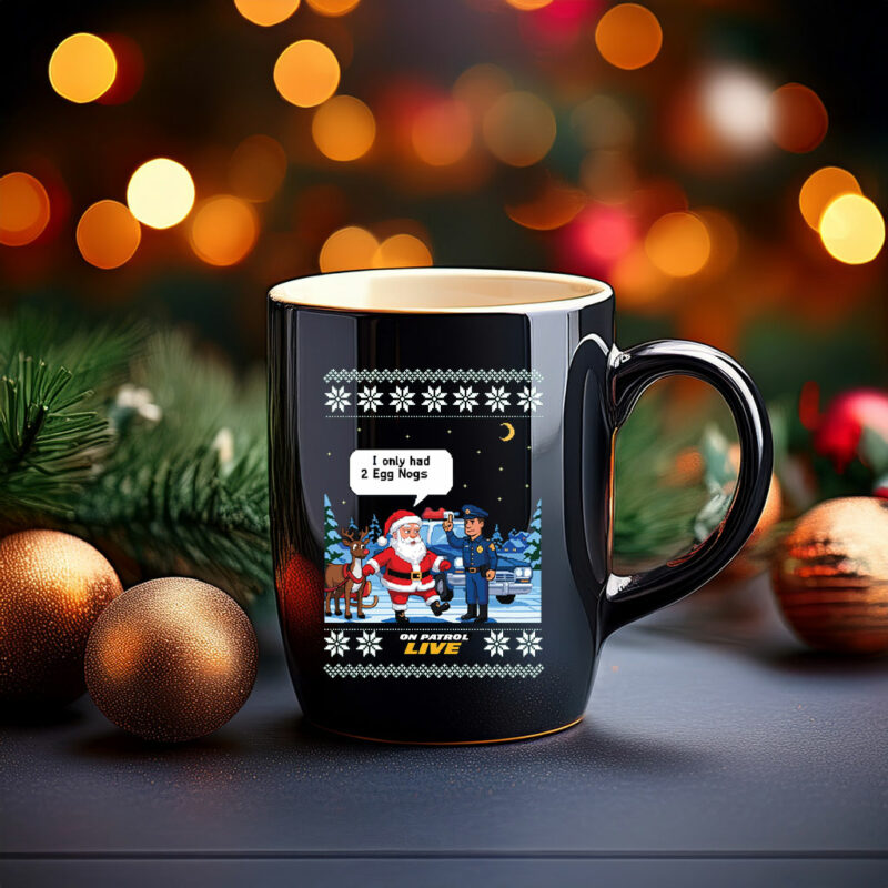 On Patrol Live Santa's Field Sobriety Test Ugly Christmas Mug
