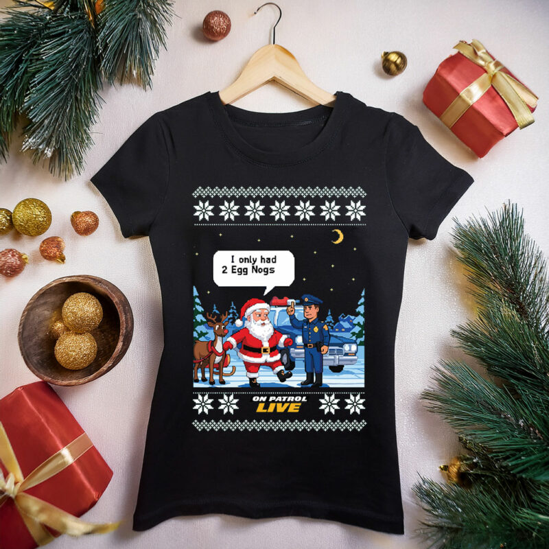 On Patrol Live Santa's Field Sobriety Test Ugly Christmas Sweater Fleece Sweatshirt