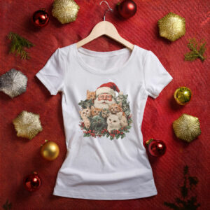 Retro Santa Claus & Kittens Christmas Winter 90s Sweatshirt