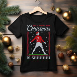 Ronaldo All I want for chistmas is Siuu T-shirt