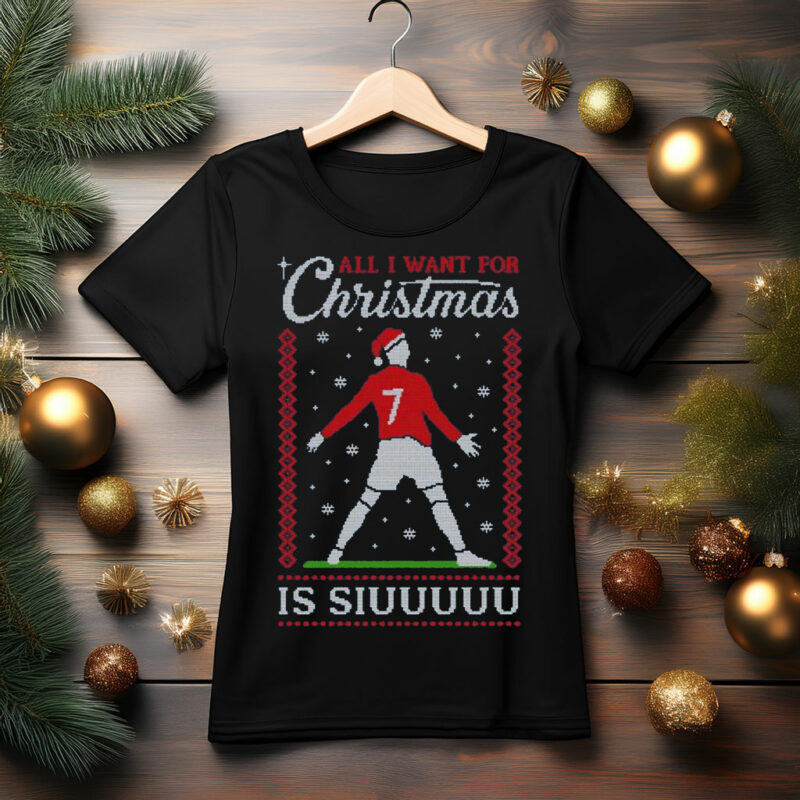 Ronaldo All I want for chistmas is Siuu T-shirt