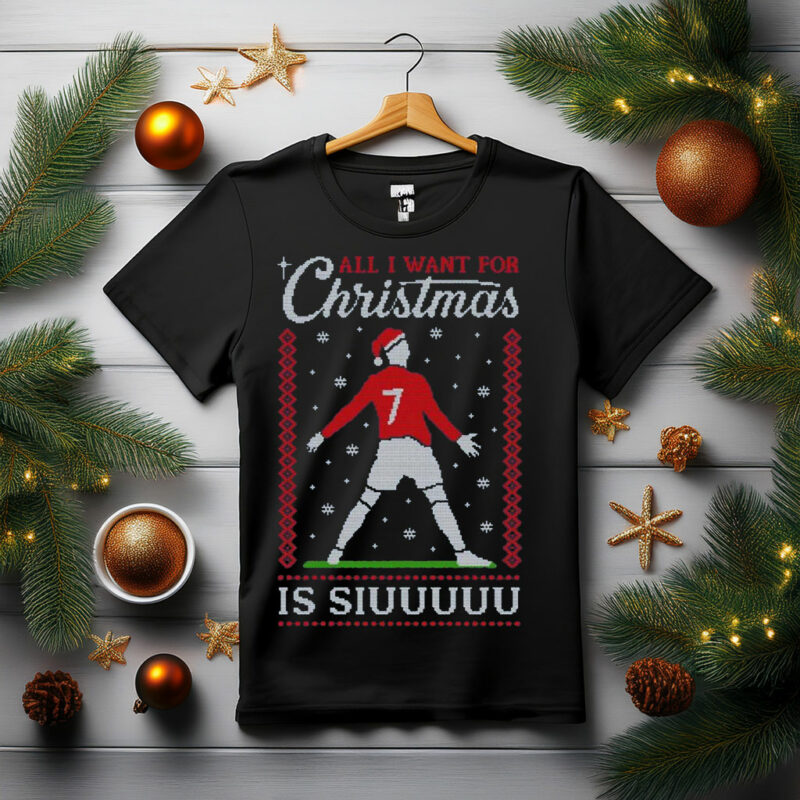 Ronaldo All I want for chistmas is Siuu T-shirt