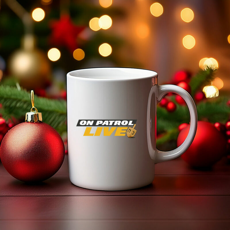 On Patrol Live Hanukkah Logo with Dreidel Mug