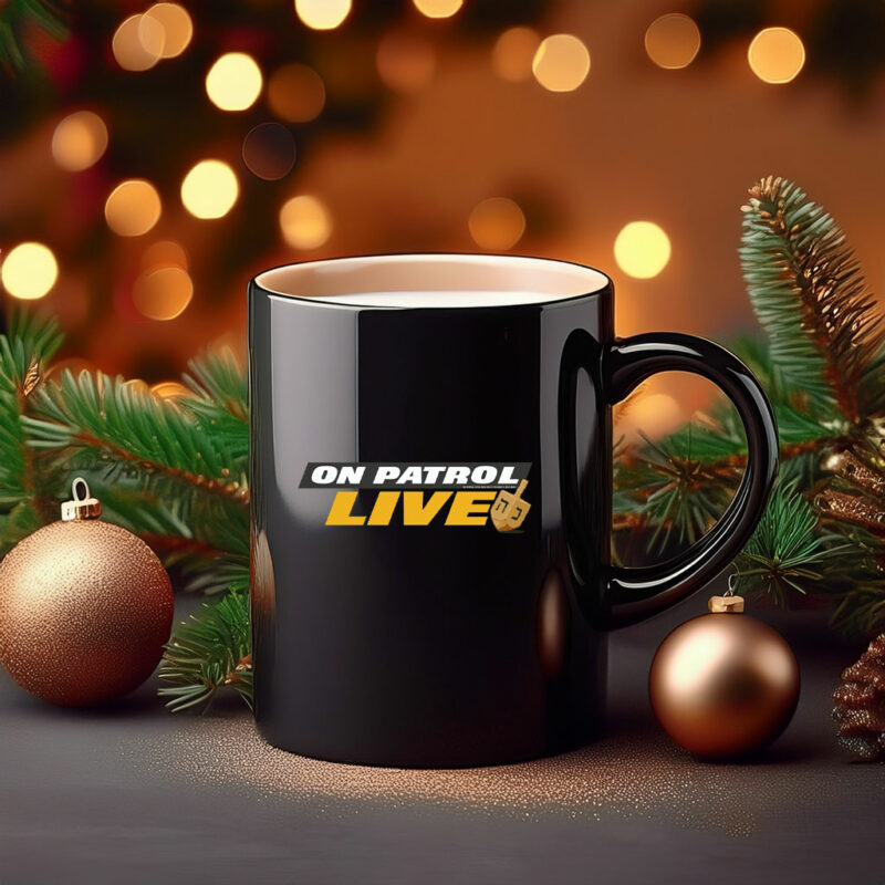 On Patrol Live Hanukkah Logo with Dreidel Mug