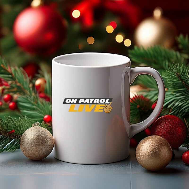 On Patrol Live Hanukkah Logo with Dreidel Mug