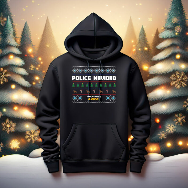 On Patrol Live Police Navidad Santa Clause Hat Fleece Sweatshirt