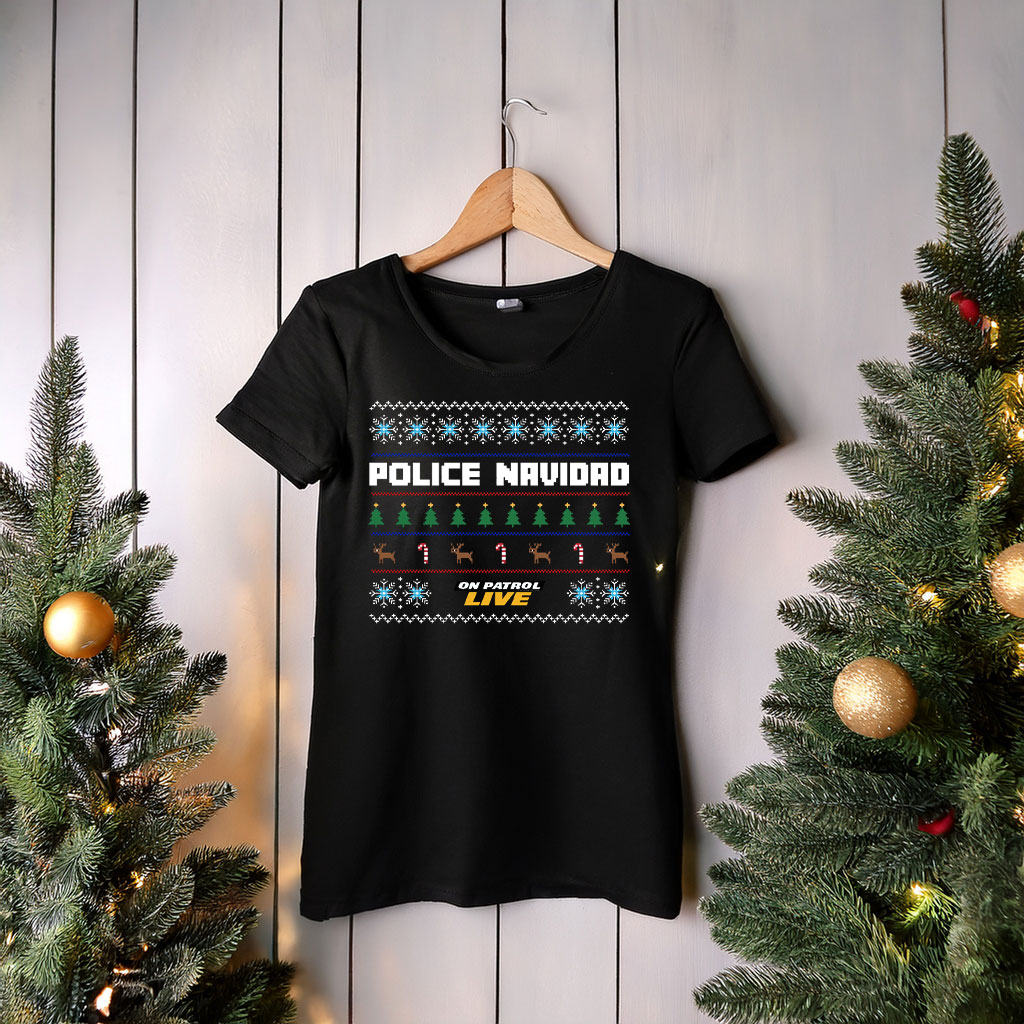 On Patrol Live Police Navidad Santa Clause Hat Fleece Sweatshirt