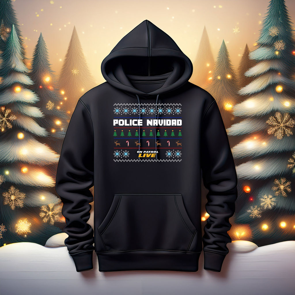 On Patrol Live Police Navidad Santa Clause Hat Fleece Sweatshirt